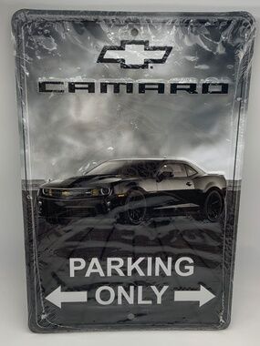 Chevrolet Camaro Black Camaro Parking Only Tin Metal Sign 12" x 8" Sealed!